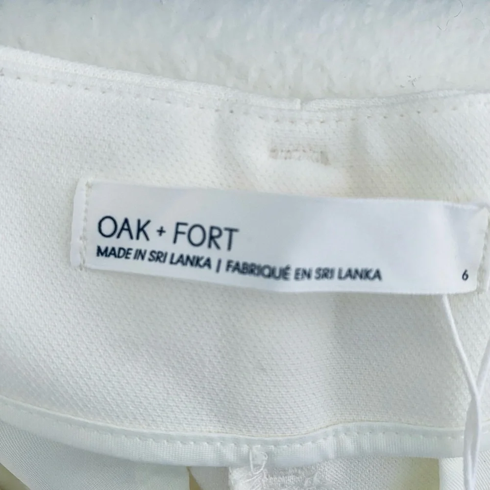 OAK + FORT Elegant White Wide-Leg Pants - Picture 10 of 16